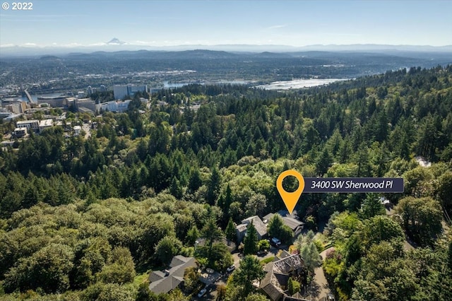 aerial view featuring a mountain view