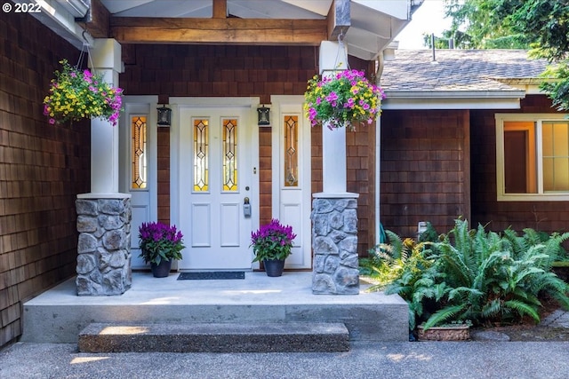 view of doorway to property