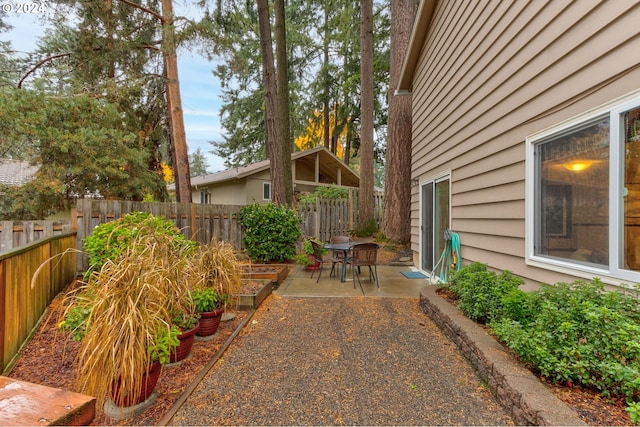 view of yard featuring a patio area