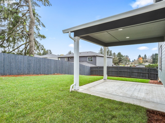 view of yard featuring a patio area