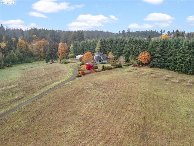 aerial view with a rural view