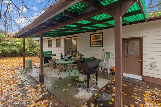 view of patio featuring area for grilling