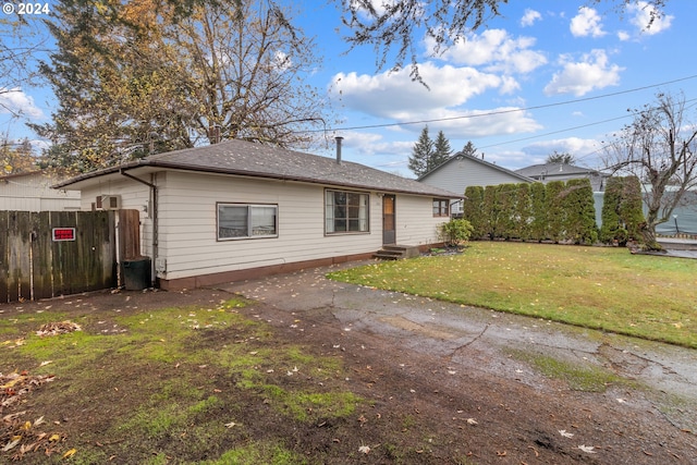 exterior space with a yard