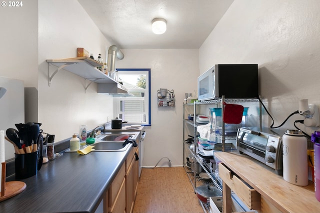 office area with light wood-type flooring