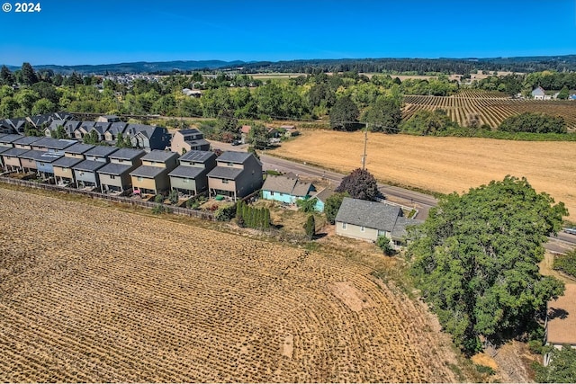 bird's eye view with a rural view and a residential view