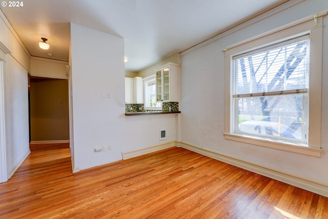 empty room featuring light wood-type flooring and plenty of natural light