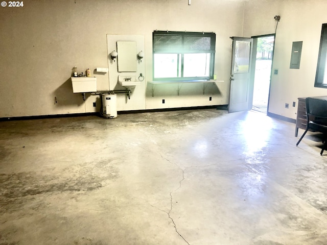 garage featuring sink