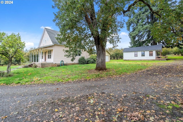 exterior space with covered porch