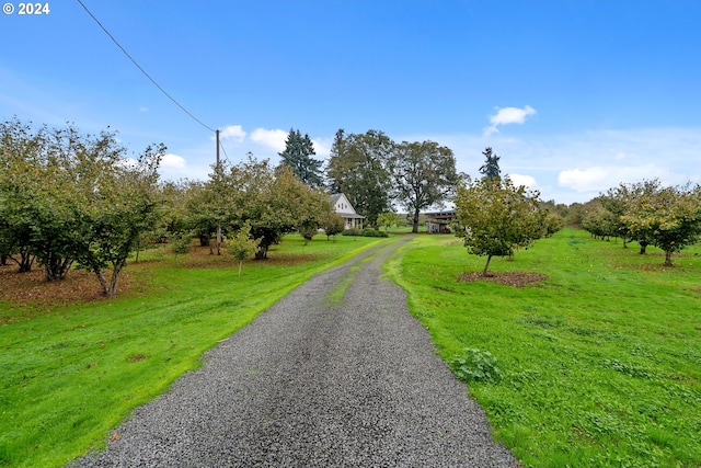 view of street with a rural view