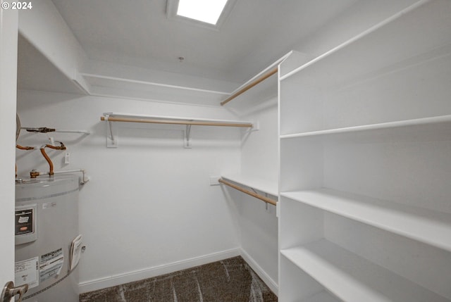 walk in closet with electric water heater