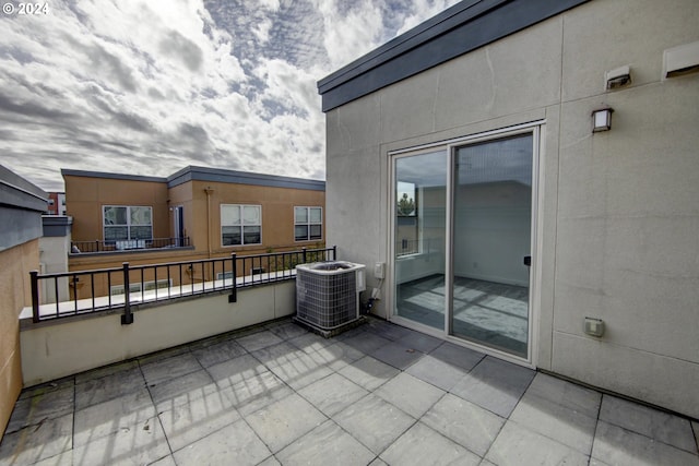 balcony with central air condition unit