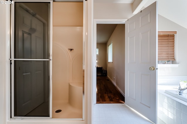 bathroom with walk in shower