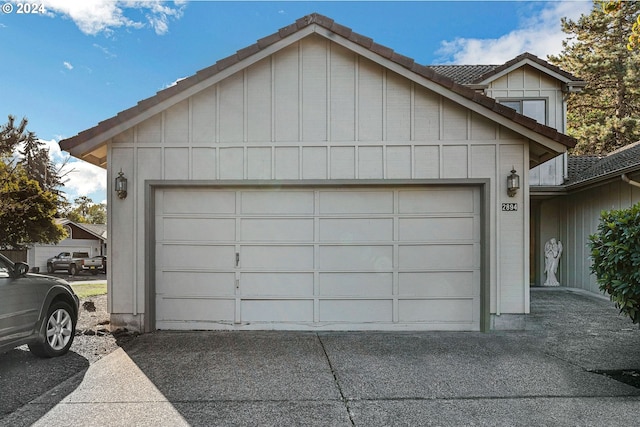 view of garage