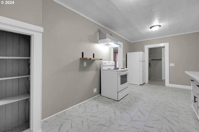 clothes washing area featuring ornamental molding