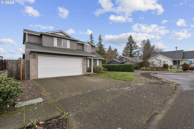 view of front of house with a garage