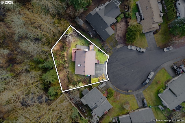 aerial view featuring a residential view