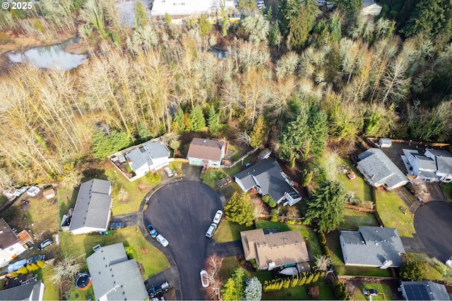 birds eye view of property with a residential view