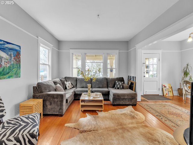 living room with light wood-style flooring