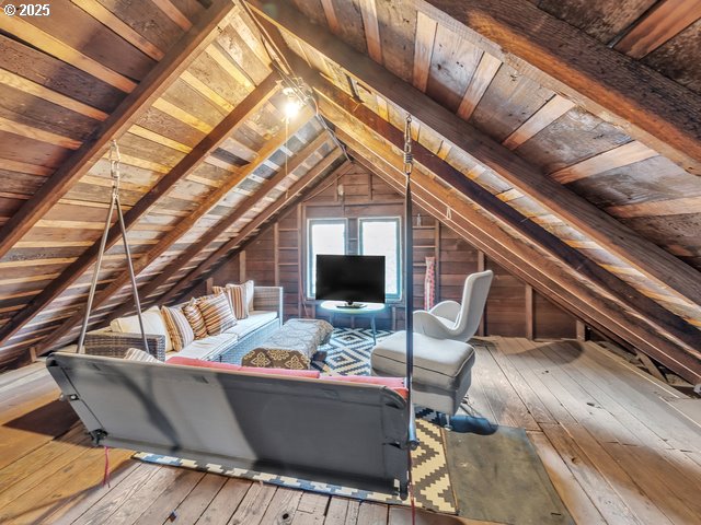 view of unfinished attic