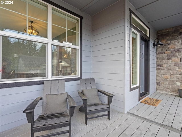 deck with covered porch