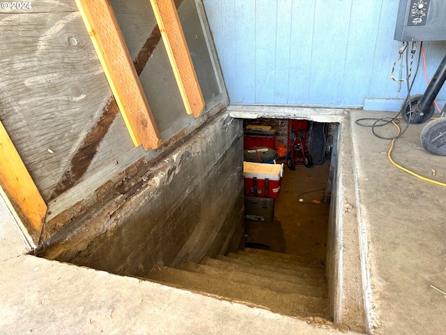 view of entry to storm shelter