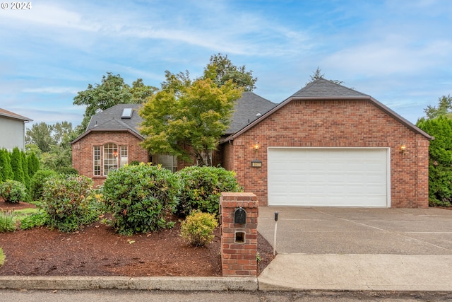 view of front of house with a garage