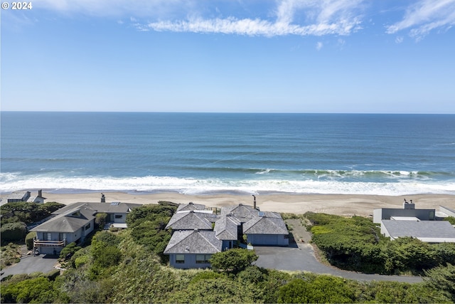 property view of water featuring a view of the beach