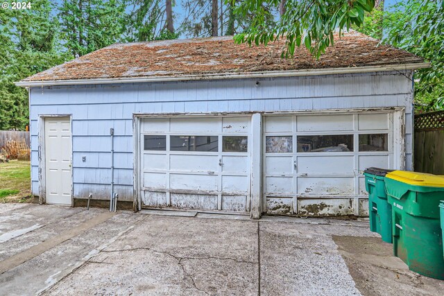 view of garage