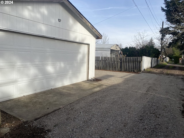 view of garage