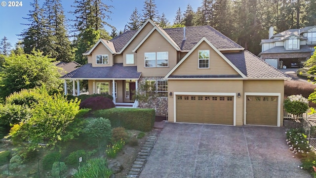 craftsman-style house with a garage