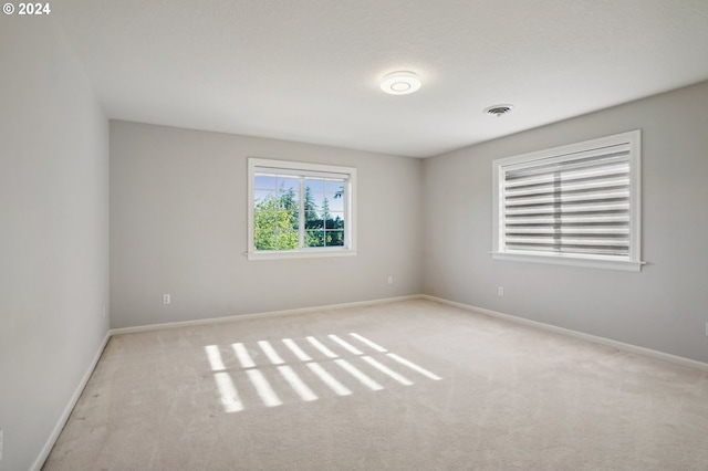 spare room with light colored carpet