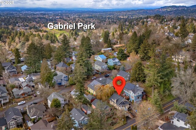 bird's eye view with a residential view