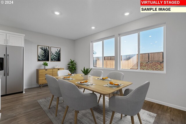 11383 NW 314th Ave, North Plains, OR 97133 - dining space featuring wood finished floors and recessed lighting