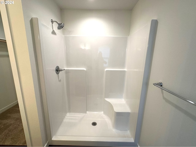 bathroom with a shower