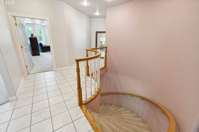 92631 Rainier Ln, Coos Bay, OR 97420 - staircase featuring tile patterned flooring and baseboards