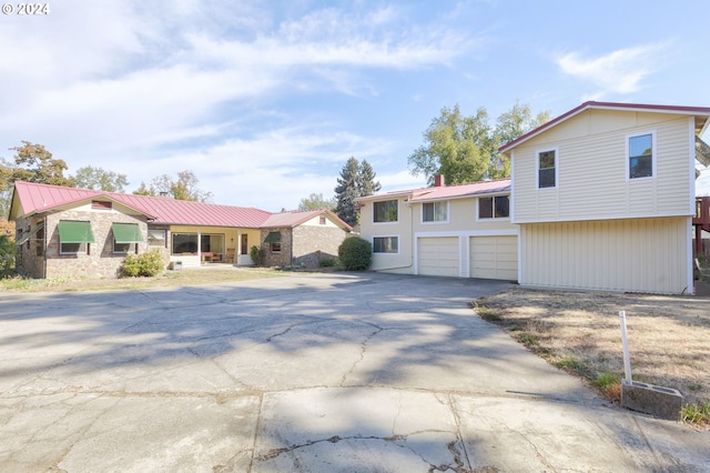 view of front of house with a garage