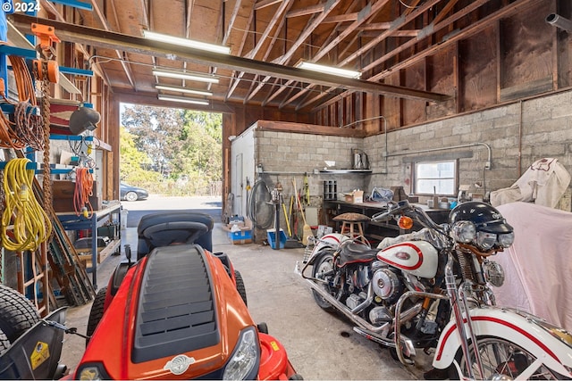 view of garage