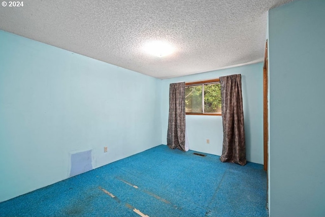 spare room with carpet flooring and a textured ceiling