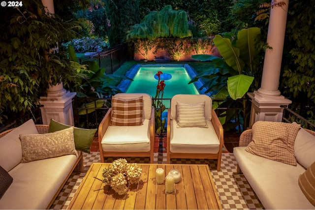 view of swimming pool with an outdoor hangout area