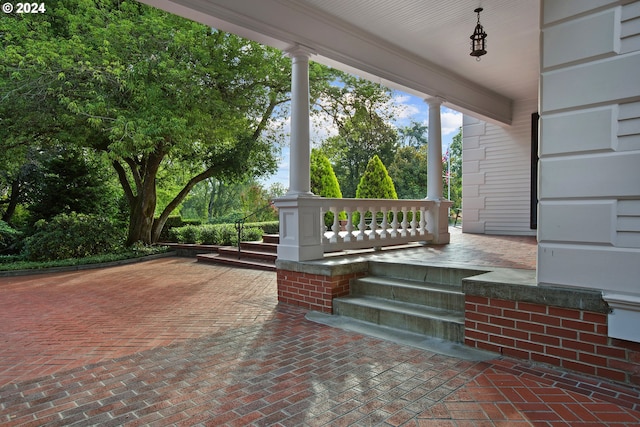 view of patio with covered porch