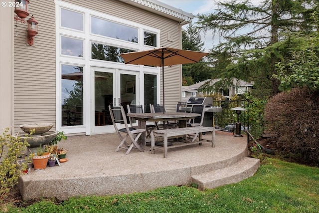 view of patio with french doors