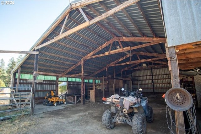 misc room with lofted ceiling