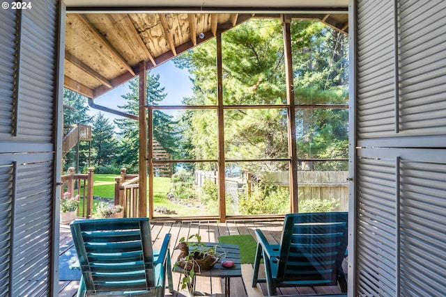 view of sunroom