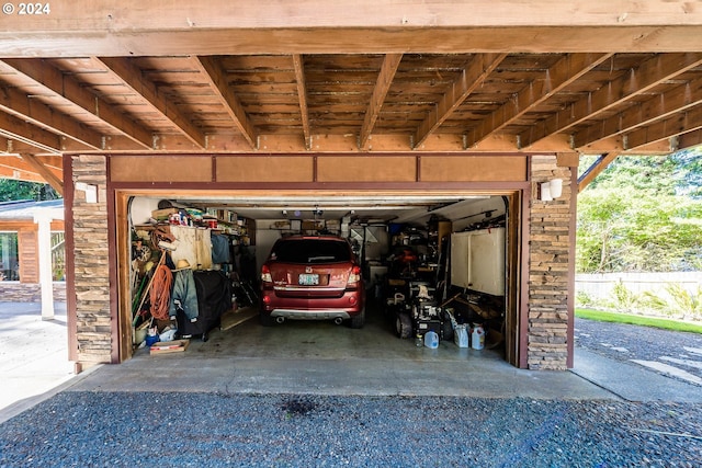 view of garage