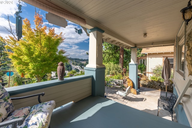 view of patio / terrace with a balcony