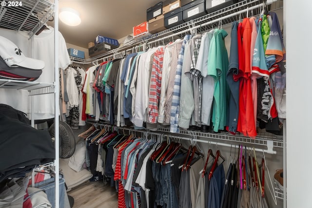 spacious closet with wood finished floors