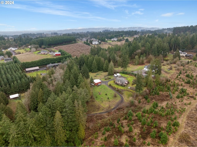 aerial view with a rural view