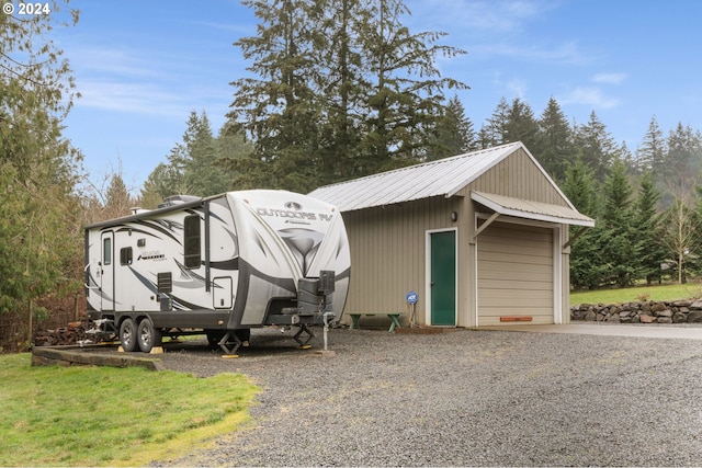 view of outdoor structure featuring a garage