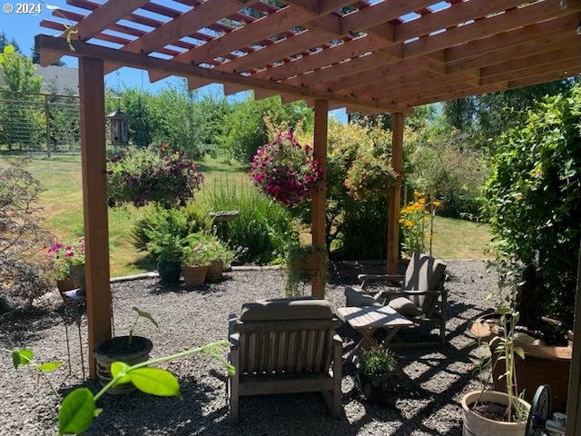 view of patio with a pergola