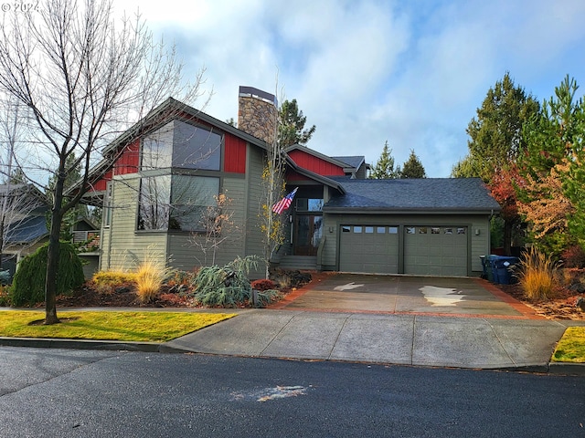 view of front facade with a garage